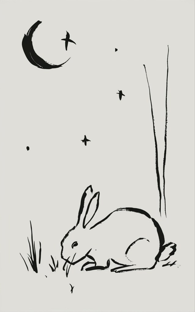 Rabbit in moonlight