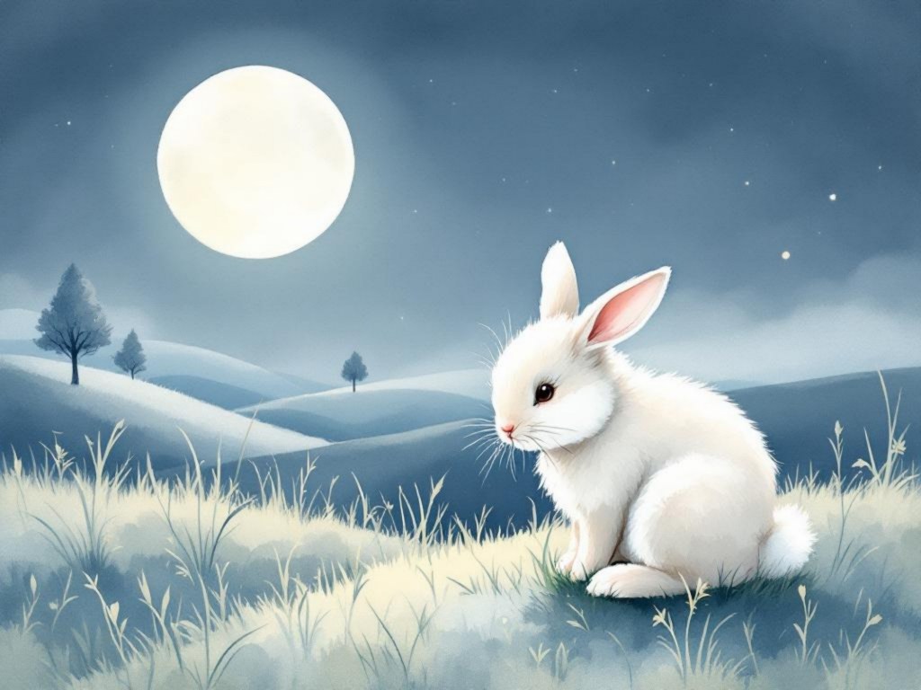 Under the Moon, A Rabbit&nbsp;Grazes.